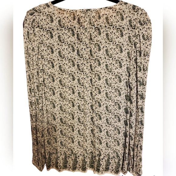 Lucky Brand Paisley Peasant Blouse Top - Picture 2 of 5